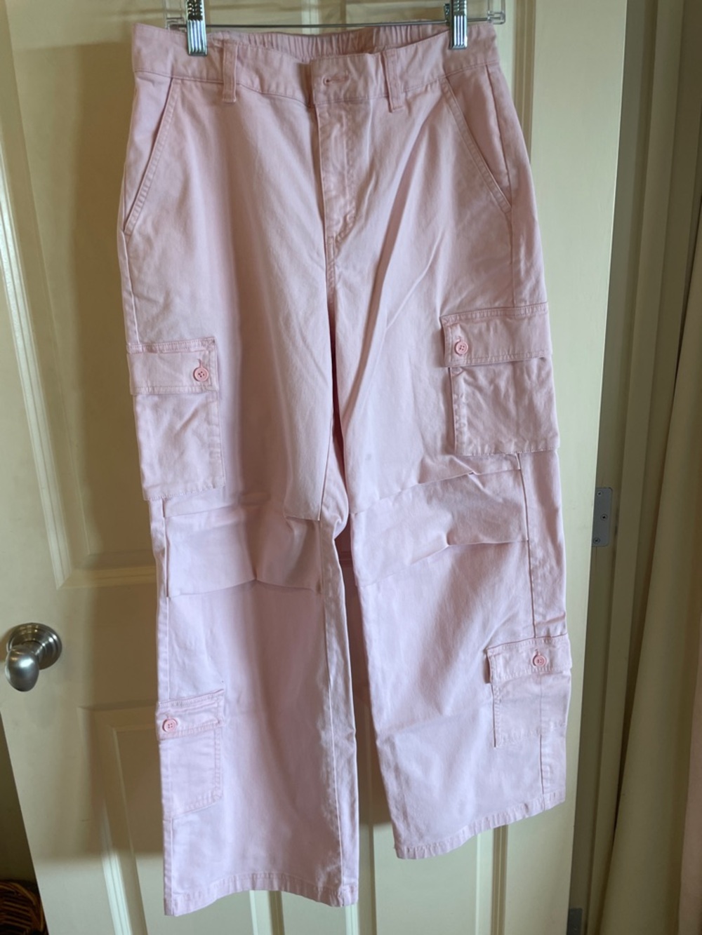 wild fable soft pink cotton cargo pants with double side pockets